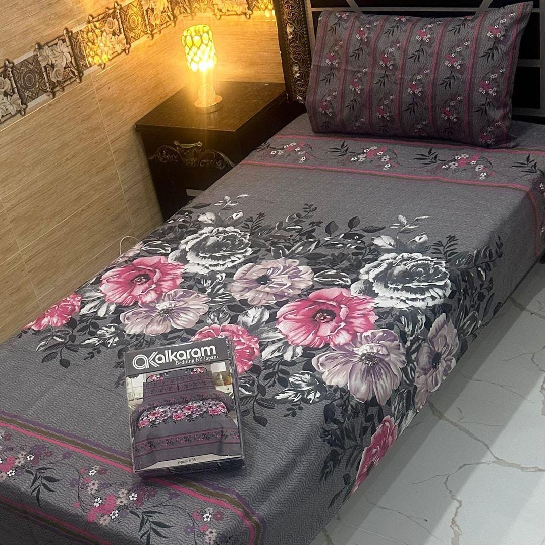 4 Pcs  Printed Single Bedsheet